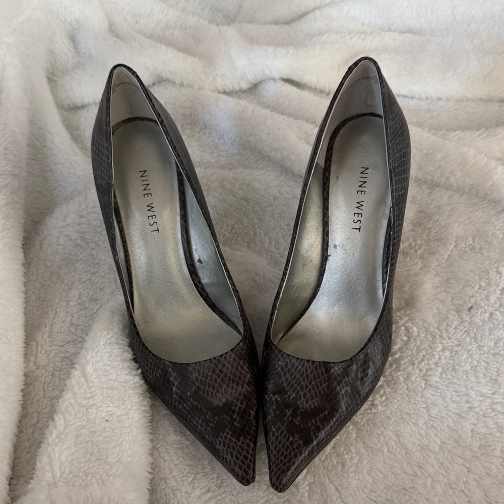 Nine West Dark Snakeskin Heels